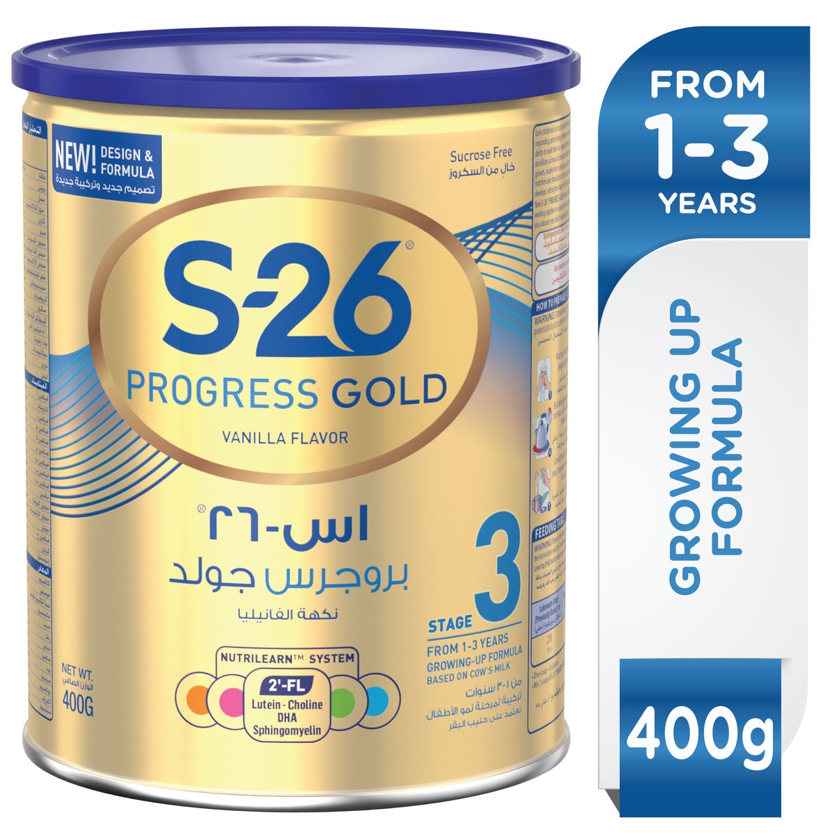 Wyeth Nutrition S26 Progress Gold Stage 3 1-3 Years Premium Milk Powder Tin for Toddlers 400g